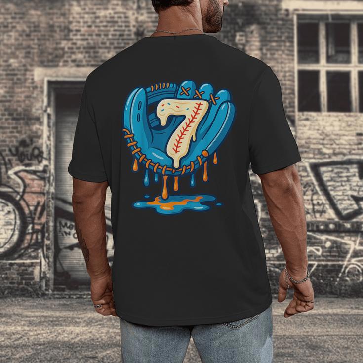 Ice Cream Baseball Glove 7th Birthday Edition Men's Back Print T-Shirt Ice Cream Baseball Glove 7th Birthday Edition Men's Back Print T-Shirt