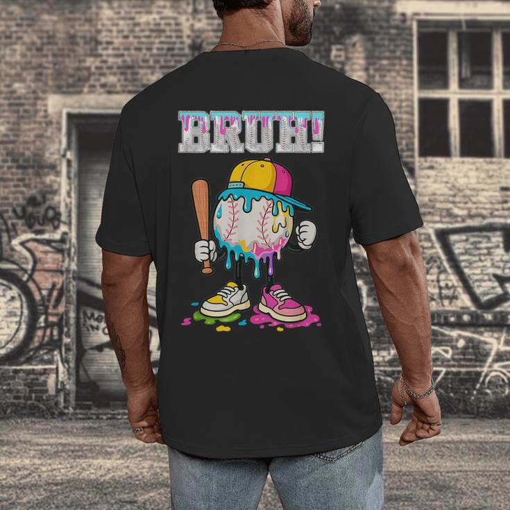 Ice Cream Drip Baseball Bruh Baseball Drip Boy Youth Men's Back Print T-Shirt Ice Cream Drip Baseball Bruh Baseball Drip Boy Youth Men's Back Print T-Shirt