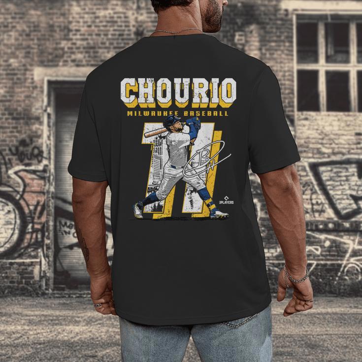 Jackson Chourio Milwaukee MLB Baseball Player MLBJCH201M Men's Back Print T-Shirt