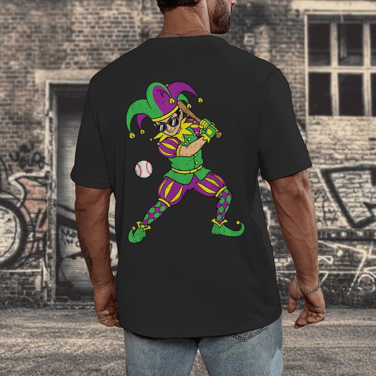 Jester Baseball Mardi Gras Carnival Sport Men Boy Teen Kids Men's Back Print T-Shirt