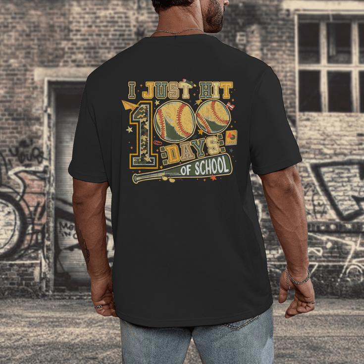 I Just Hit 100 Days Of School Baseball Camo Boys Kid Toddler Men's Back Print T-Shirt I Just Hit 100 Days Of School Baseball Camo Boys Kid Toddler Men's Back Print T-Shirt