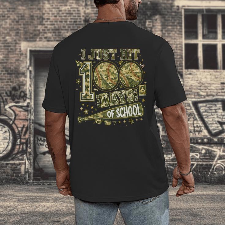 I Just Hit 100 Days Of School Camouflage Baseball Men's Back Print T-Shirt I Just Hit 100 Days Of School Camouflage Baseball Men's Back Print T-Shirt
