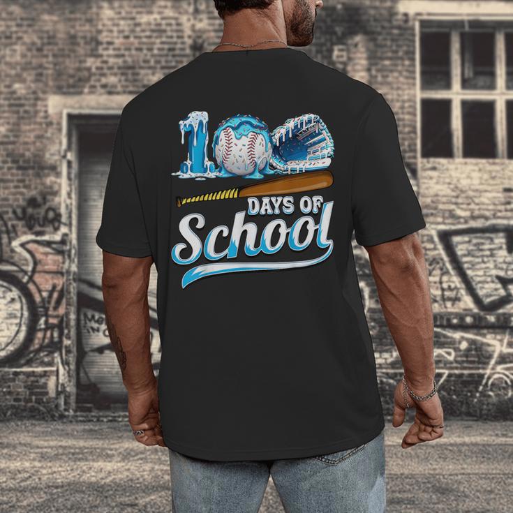 Kid 100 Days Of School Drip Baseball Ice Cream 100th Day Boy Men's Back Print T-Shirt Kid 100 Days Of School Drip Baseball Ice Cream 100th Day Boy Men's Back Print T-Shirt