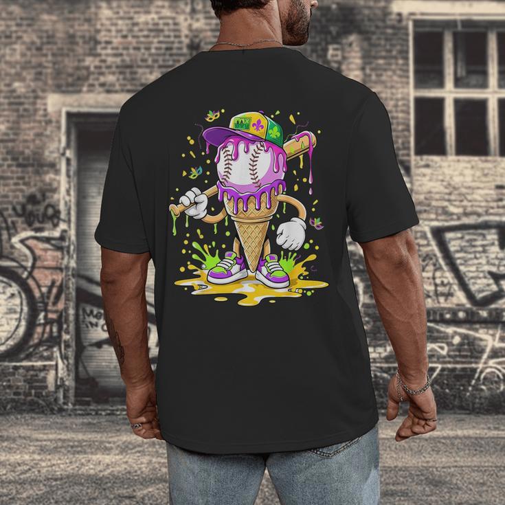 Kids Baseball Drip Ice Cream Apparel Kids Boys Mardi Gras Men's Back Print T-Shirt Kids Baseball Drip Ice Cream Apparel Kids Boys Mardi Gras Men's Back Print T-Shirt