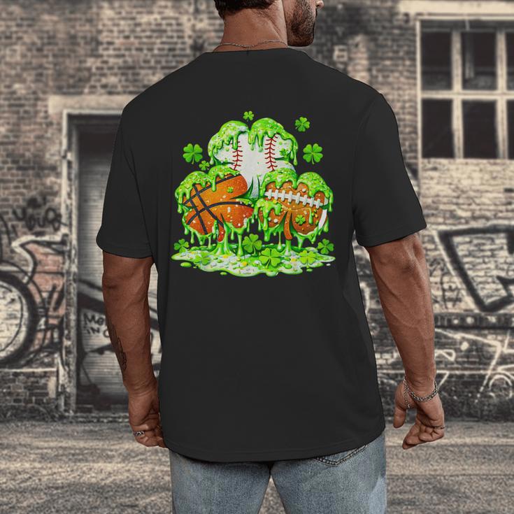 Kids St Patricks Day Shamrock Basketball Baseball Football Men's Back Print T-Shirt Kids St Patricks Day Shamrock Basketball Baseball Football Men's Back Print T-Shirt