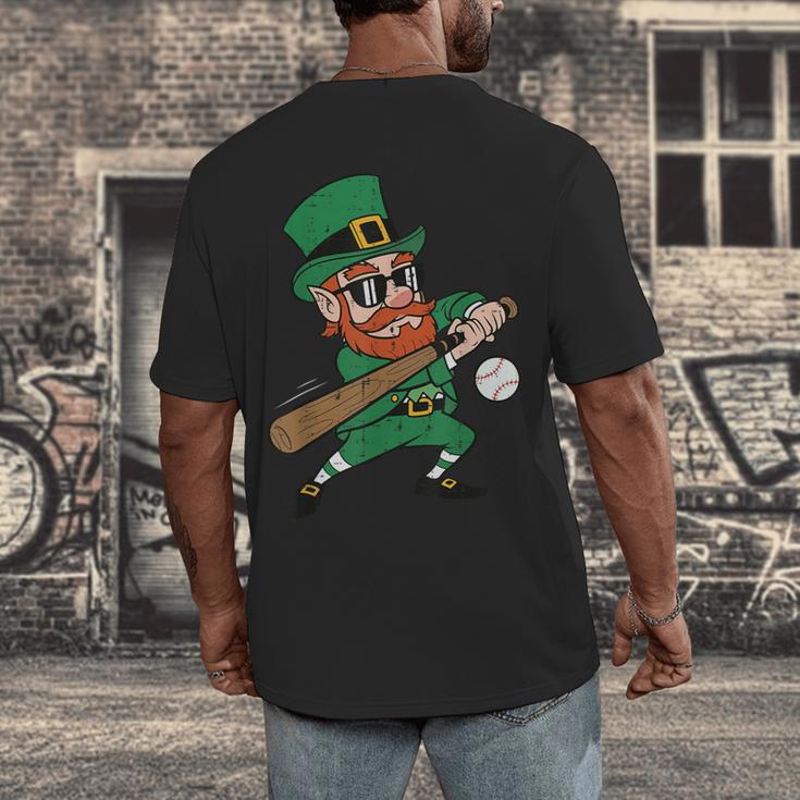 Leprechaun Baseball St Patricks Day Saint Pattys Men Boys Men's Back Print T-Shirt Leprechaun Baseball St Patricks Day Saint Pattys Men Boys Men's Back Print T-Shirt