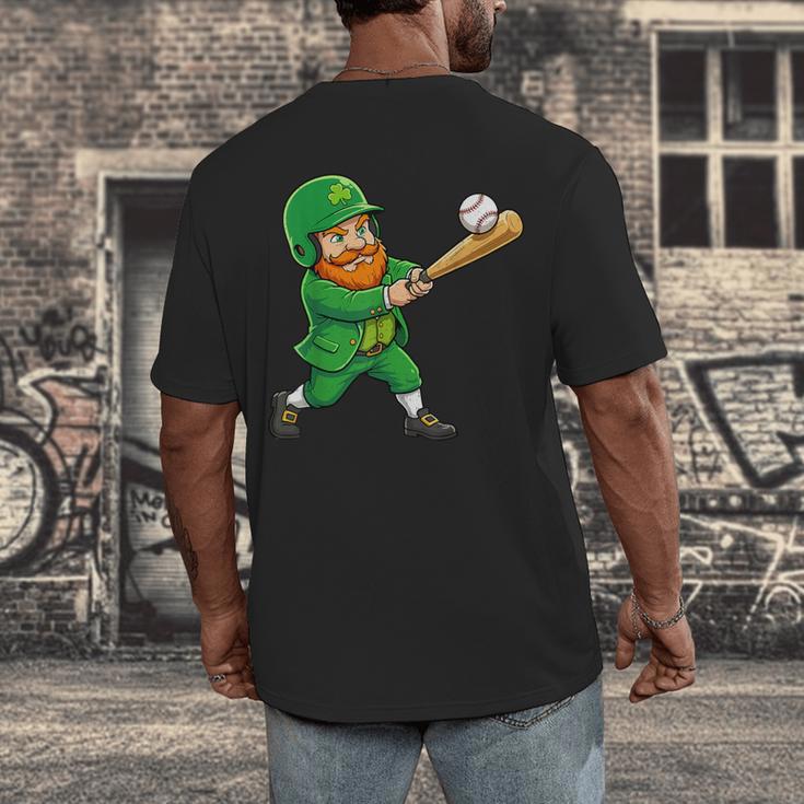Leprechaun Playing Baseball St Patricks Day Men Boys Kids Men's Back Print T-Shirt Leprechaun Playing Baseball St Patricks Day Men Boys Kids Men's Back Print T-Shirt