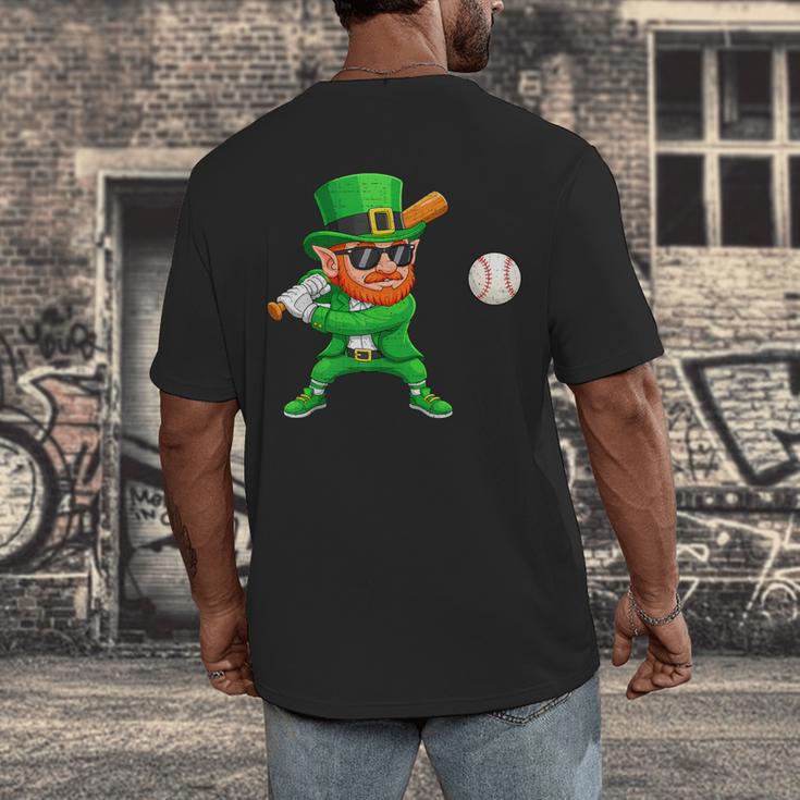Leprechaun Playing Baseball St Patricks Day Sport Boys Men's Back Print T-Shirt