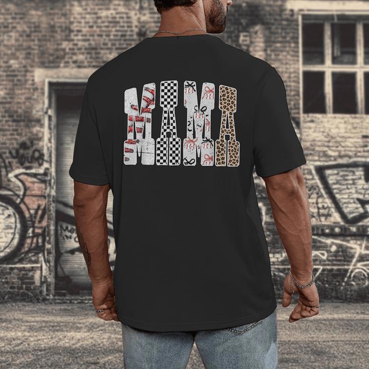Mama Baseball Season Happy Game Day Trendy Sports Mom Men's Back Print T-Shirt Mama Baseball Season Happy Game Day Trendy Sports Mom Men's Back Print T-Shirt