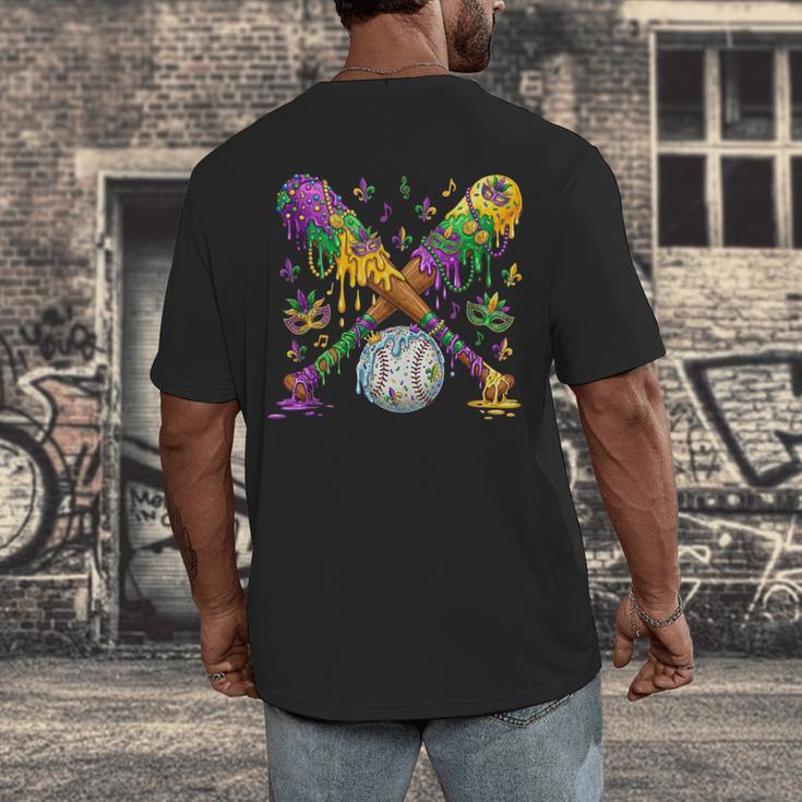 Mardi Gras Baseball Drip Shirt Cool Dripping Baseball Drip Men's Back Print T-Shirt Mardi Gras Baseball Drip Shirt Cool Dripping Baseball Drip Men's Back Print T-Shirt