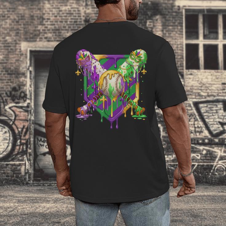 Mardi Gras Ice Cream Drip Baseball Sports For Men Women Kids Men's Back Print T-Shirt Mardi Gras Ice Cream Drip Baseball Sports For Men Women Kids Men's Back Print T-Shirt
