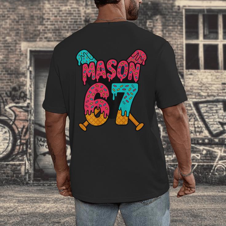 Mason 67 Ice Cream Drip Baseball Meme Men's Back Print T-Shirt Mason 67 Ice Cream Drip Baseball Meme Men's Back Print T-Shirt
