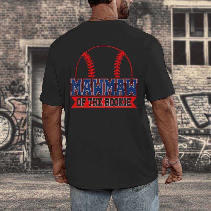 Mawmaw Rookie Of Year 1st Birthday Baseball Theme Matching Men's Back Print T-Shirt Mawmaw Rookie Of Year 1st Birthday Baseball Theme Matching Men's Back Print T-Shirt