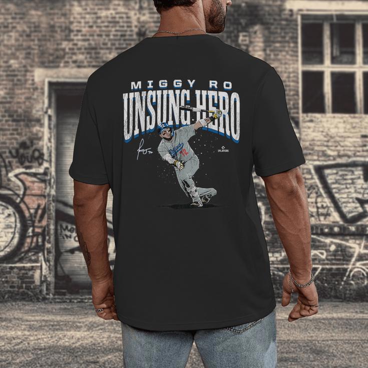Miguel Rojas Unsung Hero Los Angeles Baseball MLBPA Men's Back Print T-Shirt