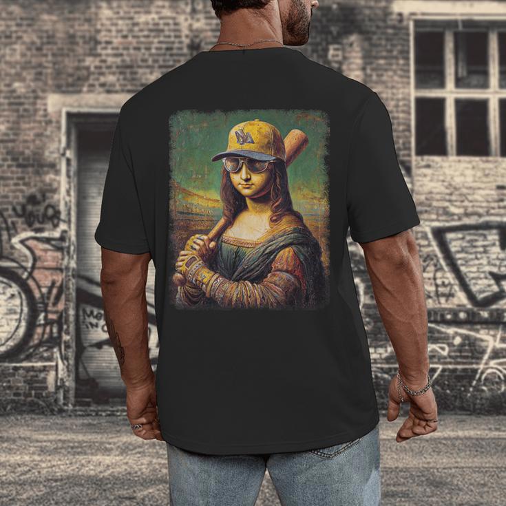 Mona Lisa Baseball Trending Aesthetic Streetwear Men's Back Print T-Shirt