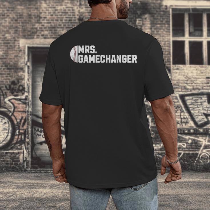 Mrs Gamechanger Baseball Scorekeeper Love Men's Back Print T-Shirt Mrs Gamechanger Baseball Scorekeeper Love Men's Back Print T-Shirt