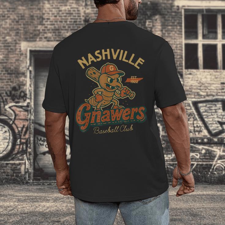 Nashville Gnawers Retro Minor League Baseball Men's Back Print T-Shirt Nashville Gnawers Retro Minor League Baseball Men's Back Print T-Shirt