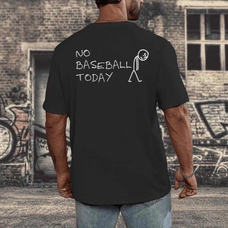 No Baseball Today Sad Stickman Sports Fan Men's Back Print T-Shirt