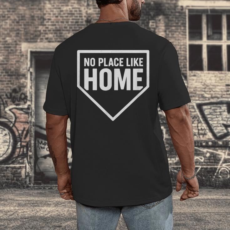 No Place Like Home Baseball Home Plate Men's Back Print T-Shirt