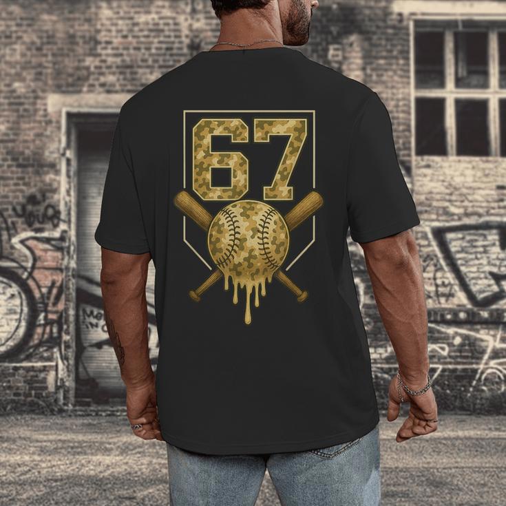 Number 67 Baseball Drip Camo Six Seven Meme Boys Kids Men's Back Print T-Shirt Number 67 Baseball Drip Camo Six Seven Meme Boys Kids Men's Back Print T-Shirt
