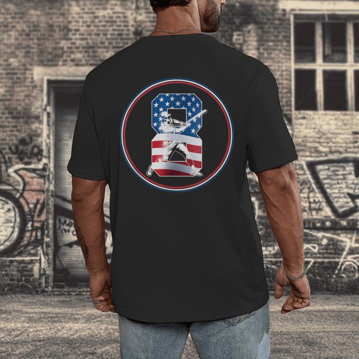 Number 8 Years Baseball 8TH Birthday Men's Back Print T-Shirt Number 8 Years Baseball 8TH Birthday Men's Back Print T-Shirt