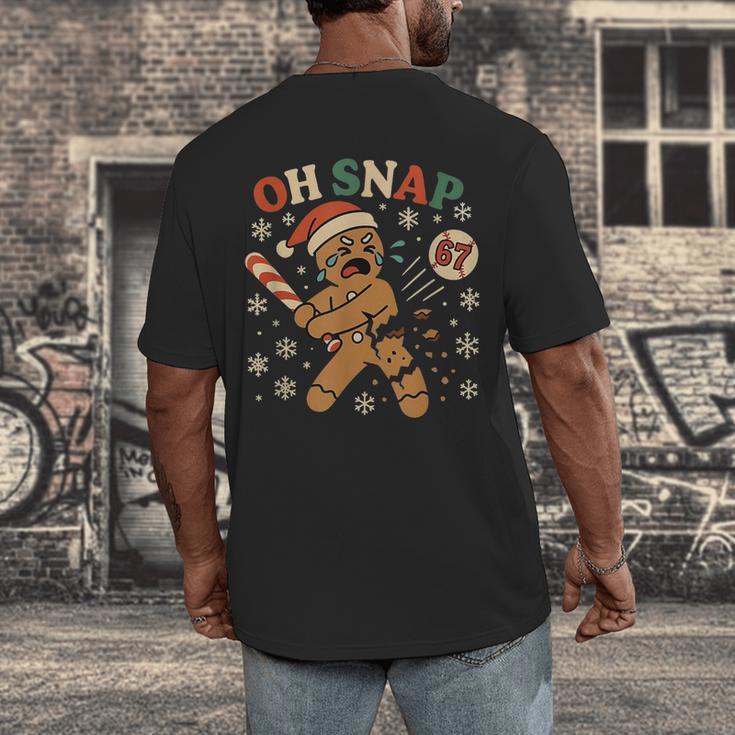 Oh Snap Gingerbread 67 Meme Baseball Christmas Xmas Men's Back Print T-Shirt