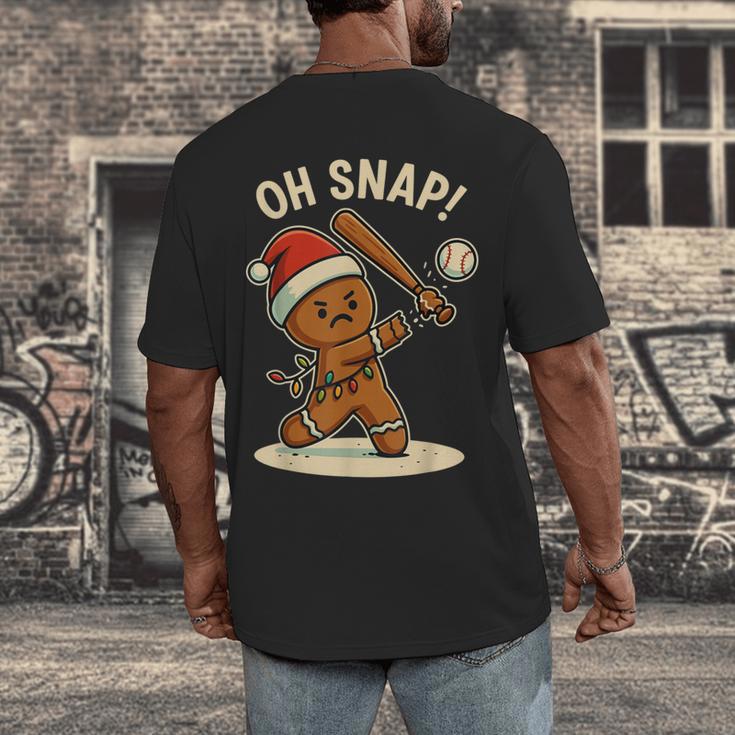 Oh Snap Gingerbreadman Baseball Christmas Men Boys Toddlers Men's Back Print T-Shirt Oh Snap Gingerbreadman Baseball Christmas Men Boys Toddlers Men's Back Print T-Shirt