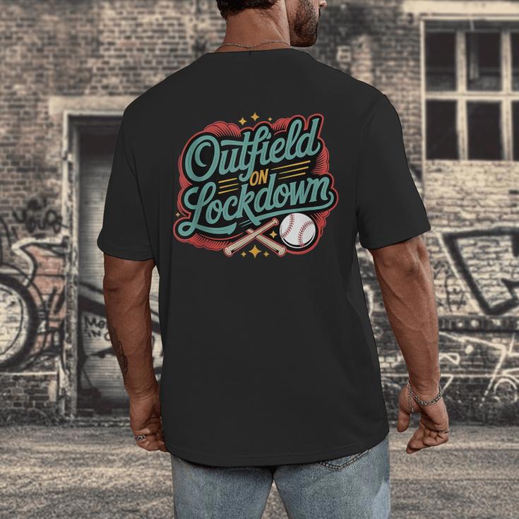 Outfield On Lockdown Baseball Defense Sports Men's Back Print T-Shirt