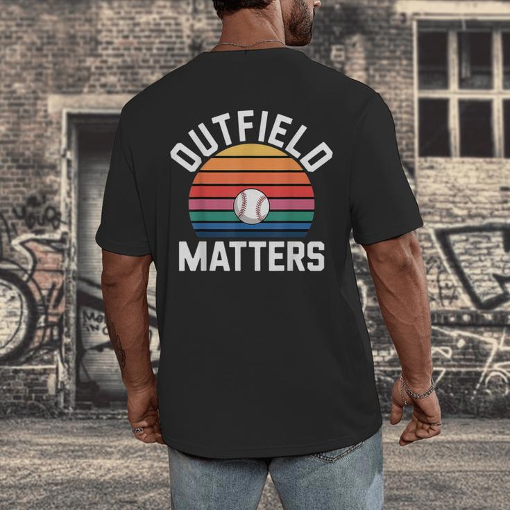 Outfield Matters Baseball Outfielder Athlete Sports Men's Back Print T-Shirt Outfield Matters Baseball Outfielder Athlete Sports Men's Back Print T-Shirt