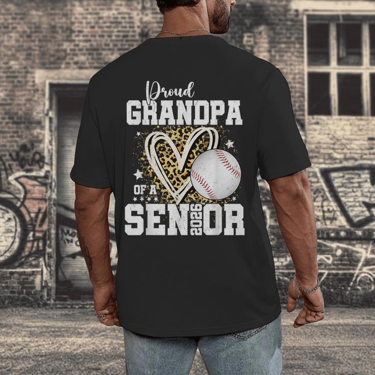 Proud Grandpa Of A 2026 Senior Baseball Graduation Leopard Men's Back Print T-Shirt Proud Grandpa Of A 2026 Senior Baseball Graduation Leopard Men's Back Print T-Shirt