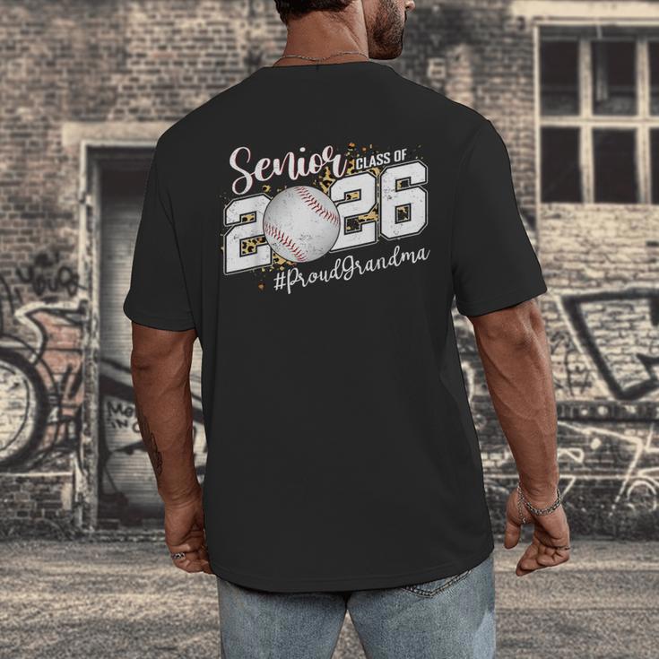 Proud Senior Grandma Class Of 2026 Baseball Graduate Leopard Men's Back Print T-Shirt Proud Senior Grandma Class Of 2026 Baseball Graduate Leopard Men's Back Print T-Shirt