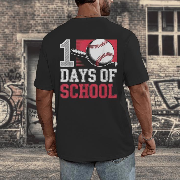 Retro 100 Days Of School Baseball Teacher Student 100 Days Men's Back Print T-Shirt Retro 100 Days Of School Baseball Teacher Student 100 Days Men's Back Print T-Shirt