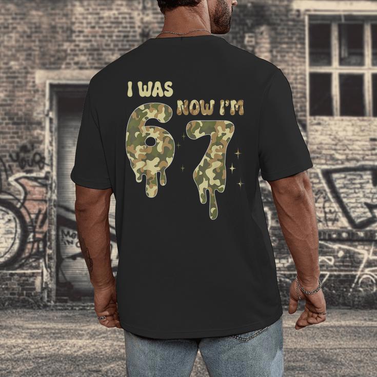 Retro I Was 6 Now I'm 7 Camo 67 Ice Cream Drip Baseball Men's Back Print T-Shirt Retro I Was 6 Now I'm 7 Camo 67 Ice Cream Drip Baseball Men's Back Print T-Shirt