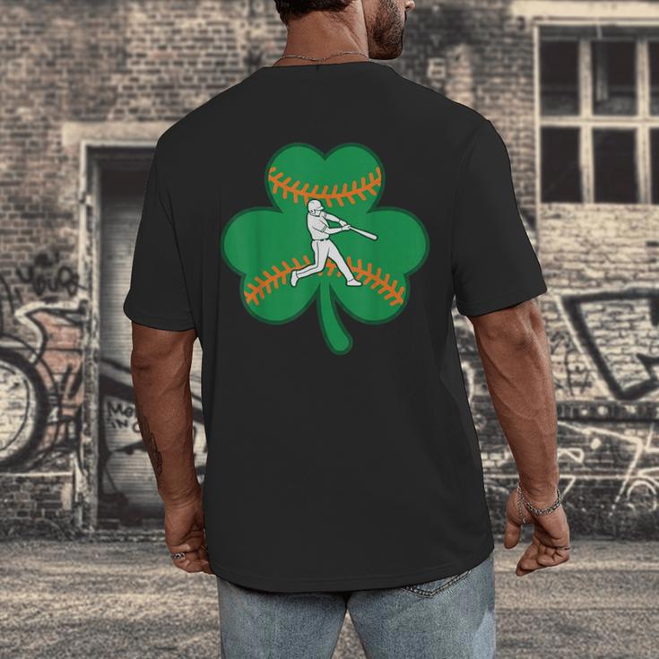 Retro Shamrock Baseball St Patricks Day Men Women Boys Girls Men's Back Print T-Shirt