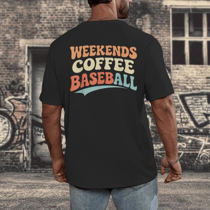 Weekends Coffee Baseball Retro Vibes Men's Back Print T-Shirt Weekends Coffee Baseball Retro Vibes Men's Back Print T-Shirt