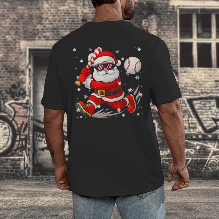 Santa Baseball Christmas Pajamas Xmas Men Boy Toddlers Men's Back Print T-Shirt Santa Baseball Christmas Pajamas Xmas Men Boy Toddlers Men's Back Print T-Shirt