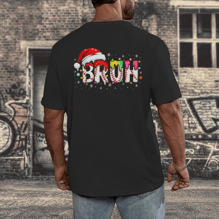 Santa Bruh Baseball Christmas Xmas Meme Pajamas Family Men's Back Print T-Shirt