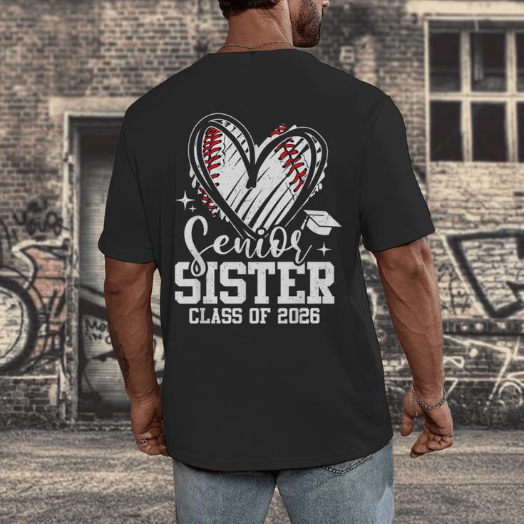 Senior Sister Class Of 2026 Baseball Graduation Heart Men's Back Print T-Shirt Senior Sister Class Of 2026 Baseball Graduation Heart Men's Back Print T-Shirt