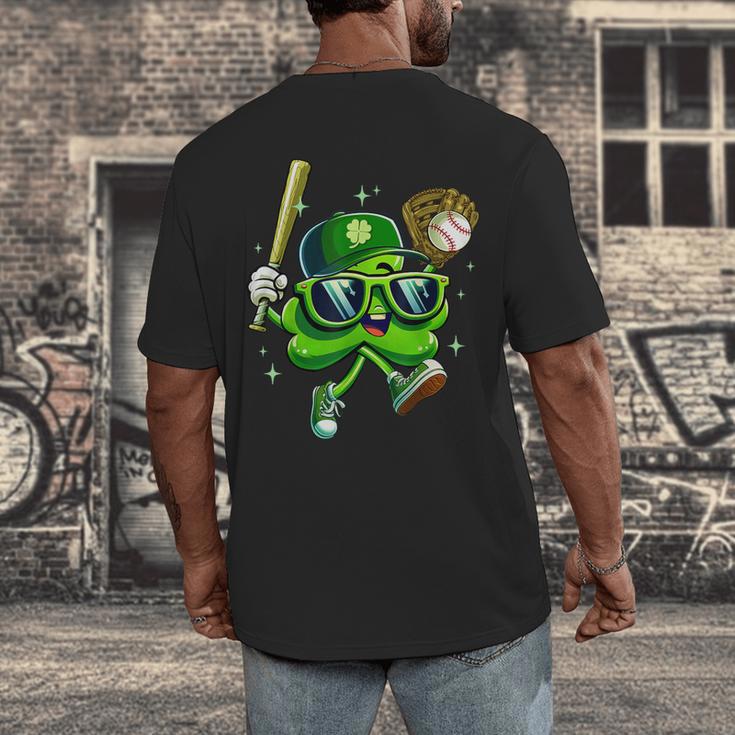 Shamrock Lucky Clover Baseball Patricks Day Family Matching Men's Back Print T-Shirt