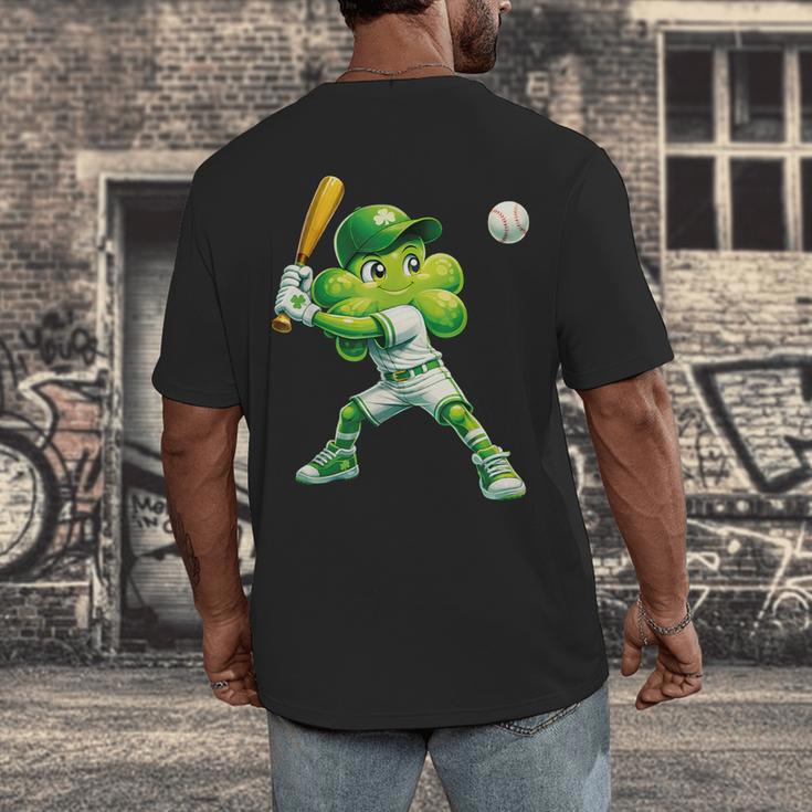 Shamrock Playing Baseball St Patricks Day Men Boys Kid Men's Back Print T-Shirt Shamrock Playing Baseball St Patricks Day Men Boys Kid Men's Back Print T-Shirt