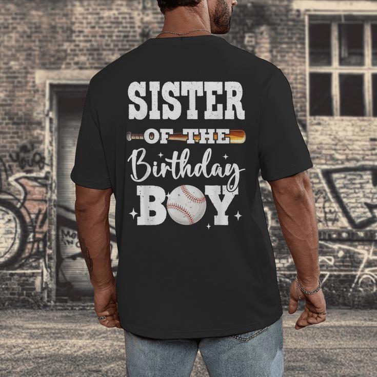 Sister Of The Birthday Boy Baseball Bday Family Men's Back Print T-Shirt Sister Of The Birthday Boy Baseball Bday Family Men's Back Print T-Shirt