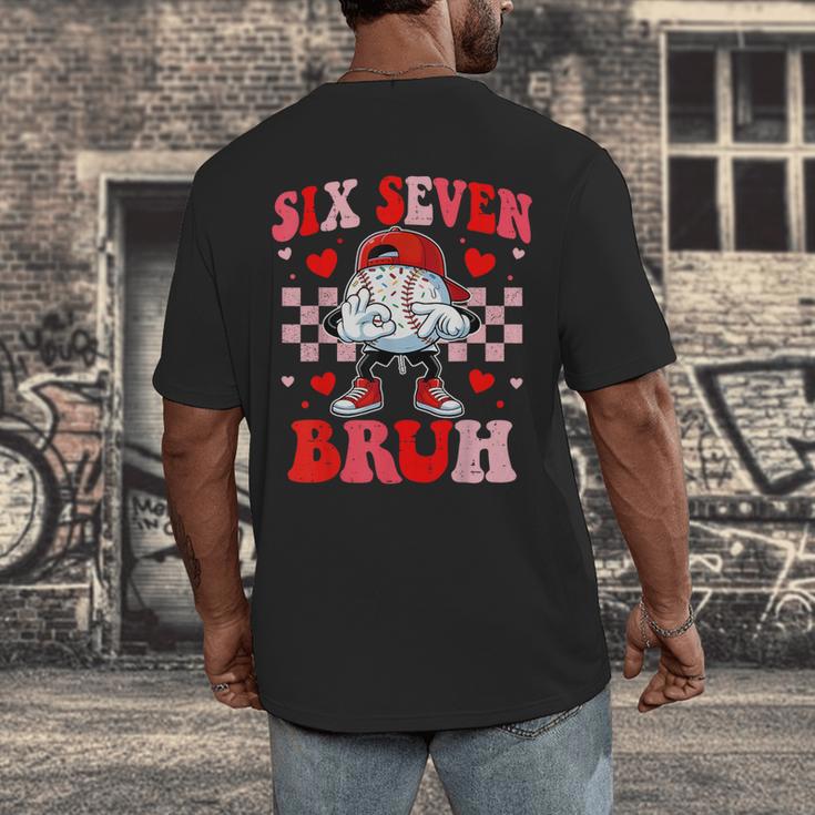 Six Seven 67 Bruh 6 7 Meme Baseball Ice Cream Drip Valentine Men's Back Print T-Shirt