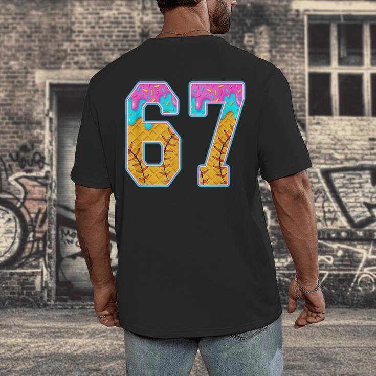 Six Seven Baseball Drip Men's Back Print T-Shirt Six Seven Baseball Drip Men's Back Print T-Shirt