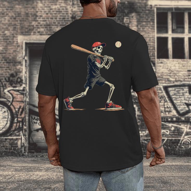 Skeleton Baseball Halloween Costume Men Boys Kids Men's Back Print T-Shirt