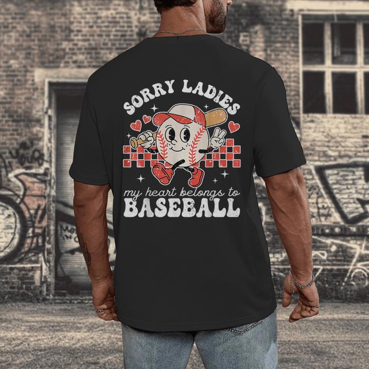 Sorry Ladies My Heart Belongs To Baseball Boy Kids Men's Back Print T-Shirt