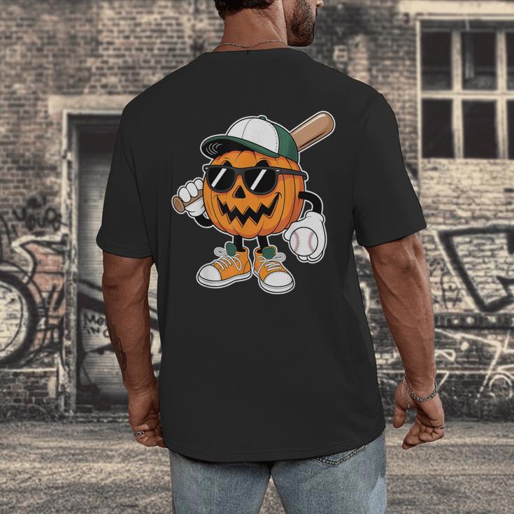 Spooky Jack O Lantern Baseball Halloween Costumes Boys Men's Back Print T-Shirt Spooky Jack O Lantern Baseball Halloween Costumes Boys Men's Back Print T-Shirt