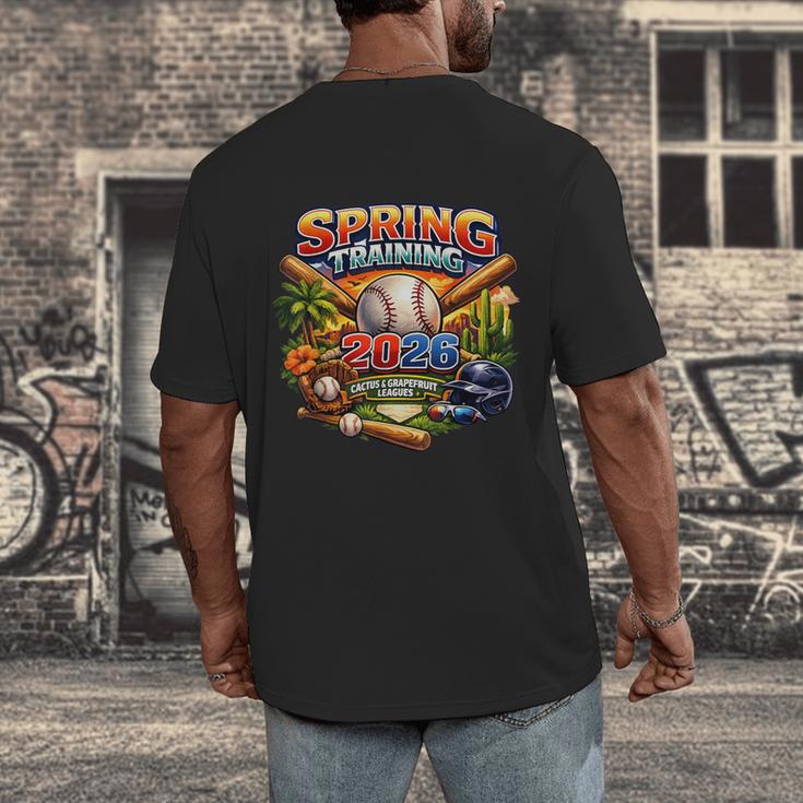 Spring Training 2026 Baseball Fan Retro Palm Cactus Men's Back Print T-Shirt Spring Training 2026 Baseball Fan Retro Palm Cactus Men's Back Print T-Shirt