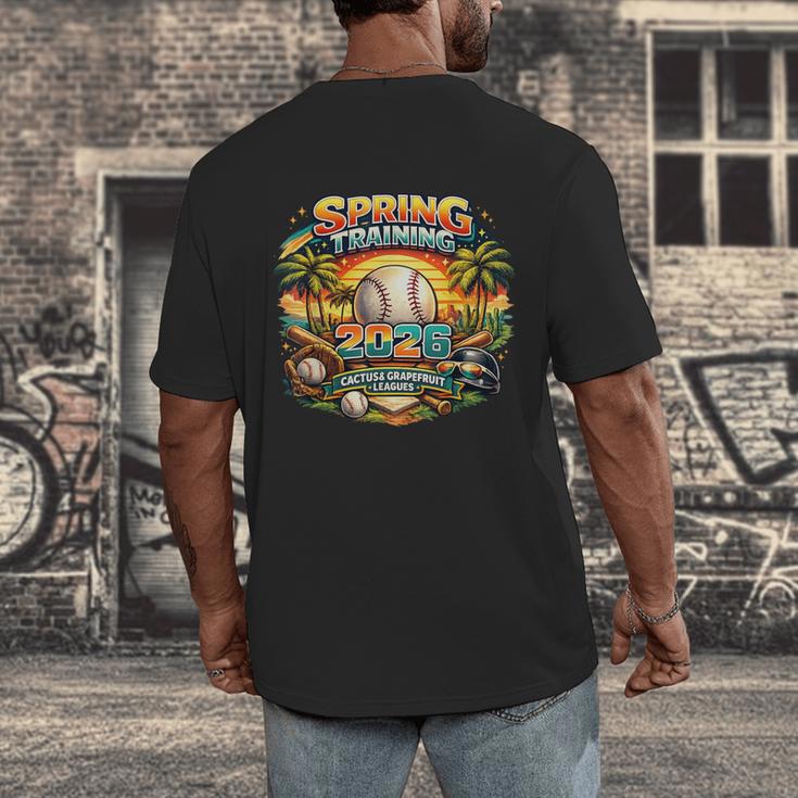 Spring Training 2026 Retro Baseball Palm Cactus Men's Back Print T-Shirt Spring Training 2026 Retro Baseball Palm Cactus Men's Back Print T-Shirt
