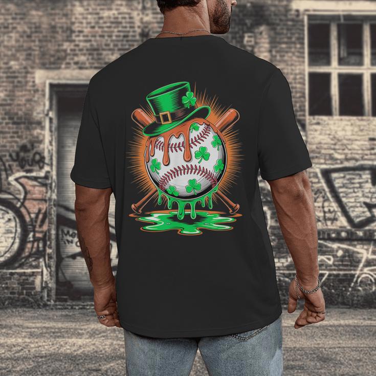 St Patrick Day Baseball Drip Ice Cream Kids Boys Men Men's Back Print T-Shirt St Patrick Day Baseball Drip Ice Cream Kids Boys Men Men's Back Print T-Shirt