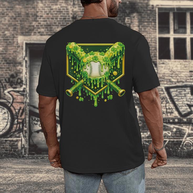 St Patrick's Day Baseball Boys Ice Cream Drip Youth Kids Men's Back Print T-Shirt St Patrick's Day Baseball Boys Ice Cream Drip Youth Kids Men's Back Print T-Shirt